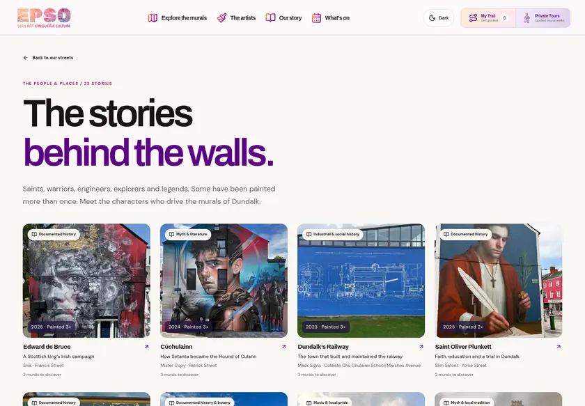 EPSO people and places directory connecting murals with historical and mythological subjects