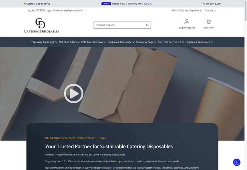 Catering Disposables — Website homepage