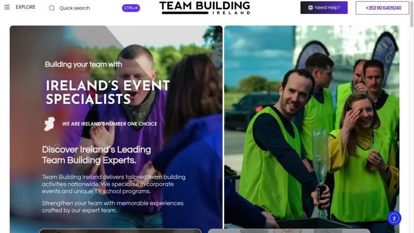 Team Building Ireland — Website homepage