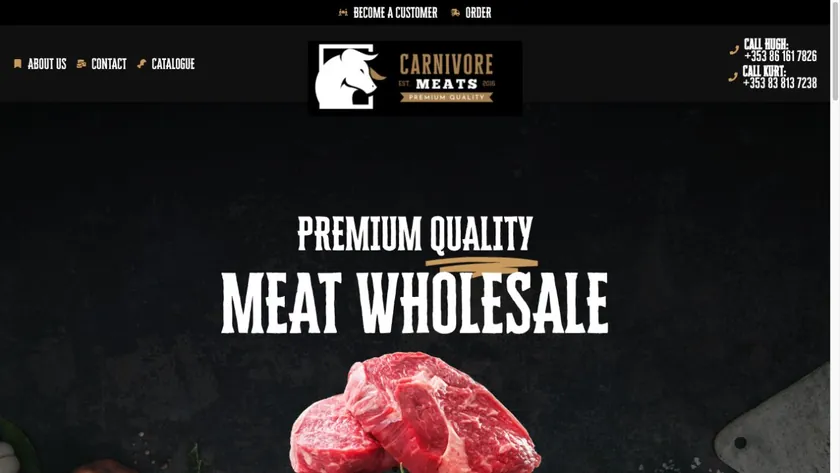 Carnivore Meats — Website homepage