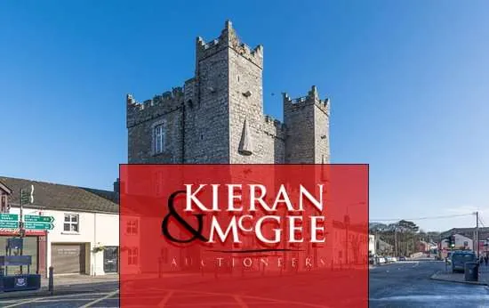 Kieran & McGee Auctioneers logo over a view of Ardee Castle