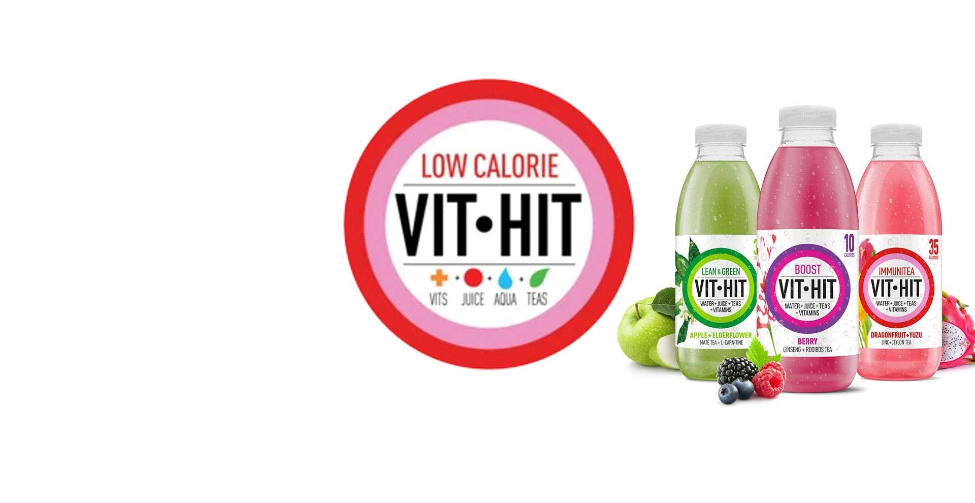 VITHIT brand and colourful vitamin drink range on white