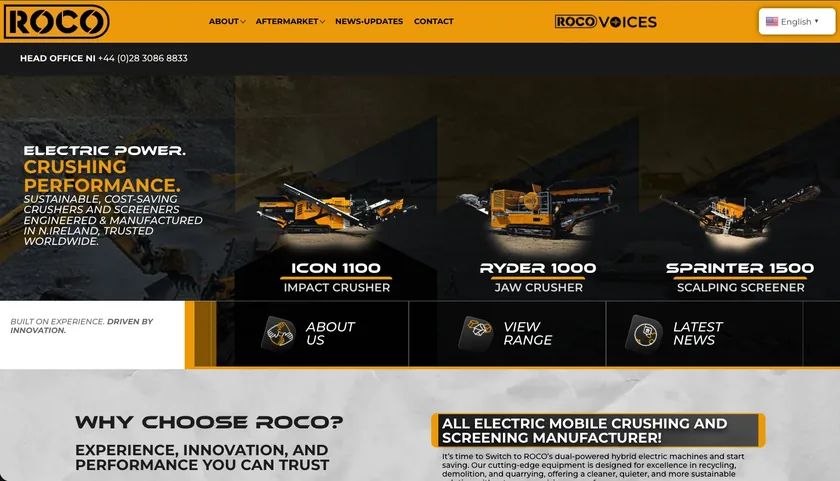 ROCO9 product website design