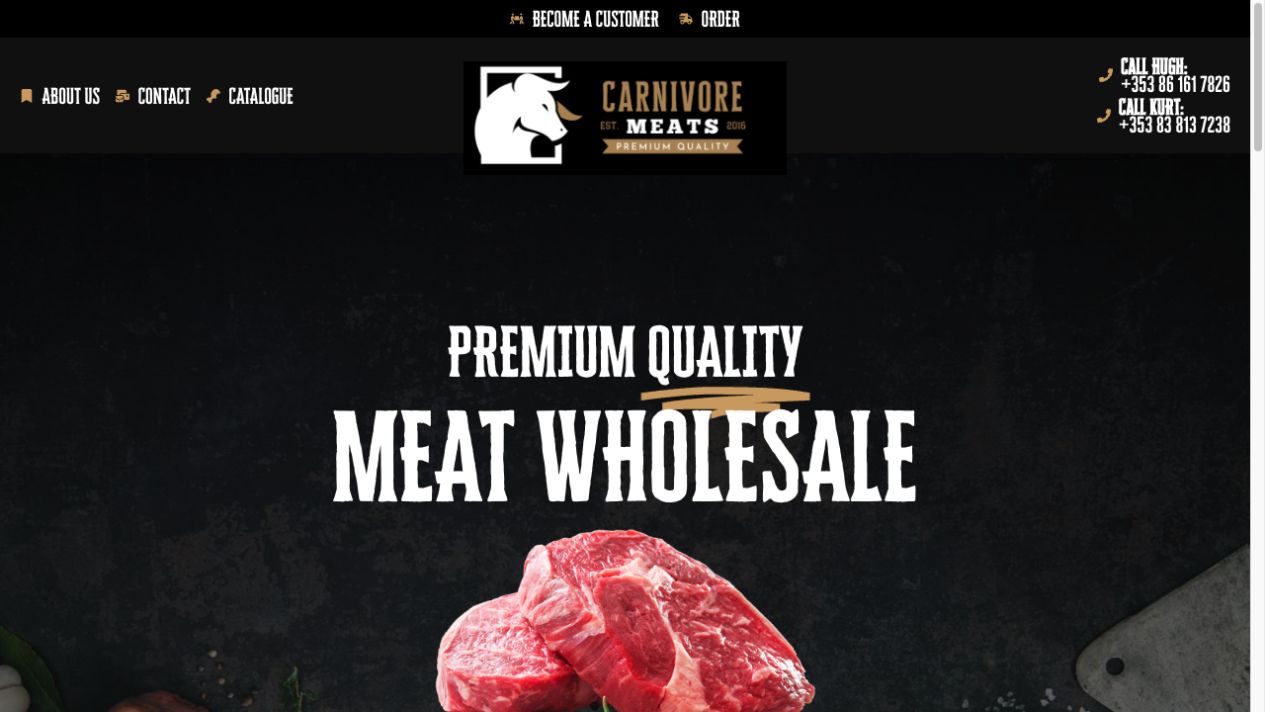 Carnivore Meats — Website homepage