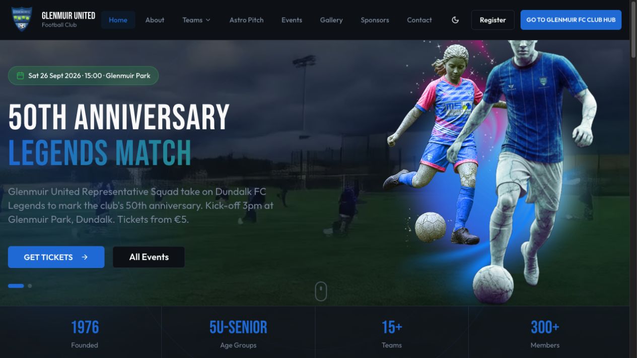 Glenmuir FC — Website homepage