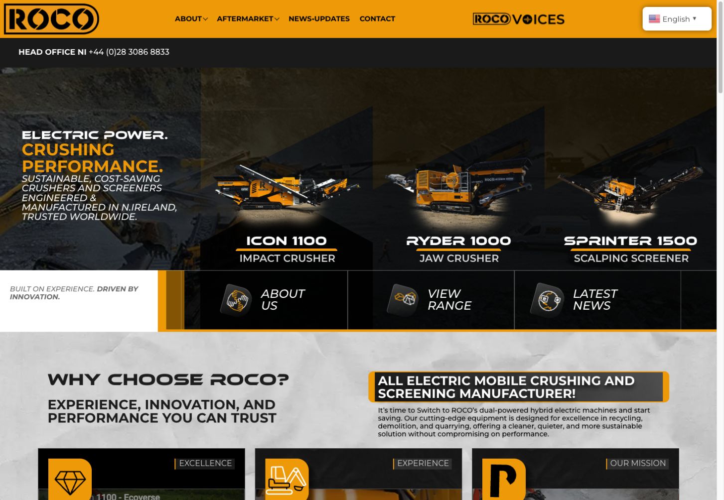 Roco9 — Website homepage